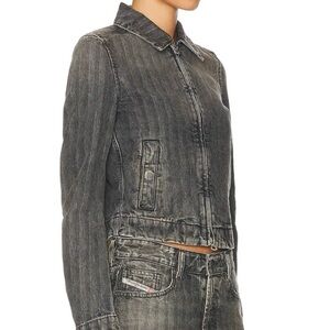 Diesel Cropped Denim Jacket in Charcoal S